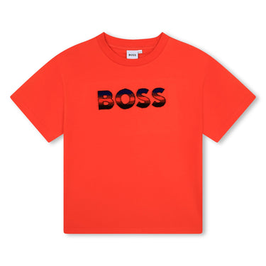 Playera BOSS naranja para niño y adolescente